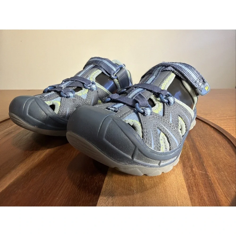 Merrell Hydro Hiker Sandals Youth Boys Size 1 Navy Green Waterproof Hiking Shoes